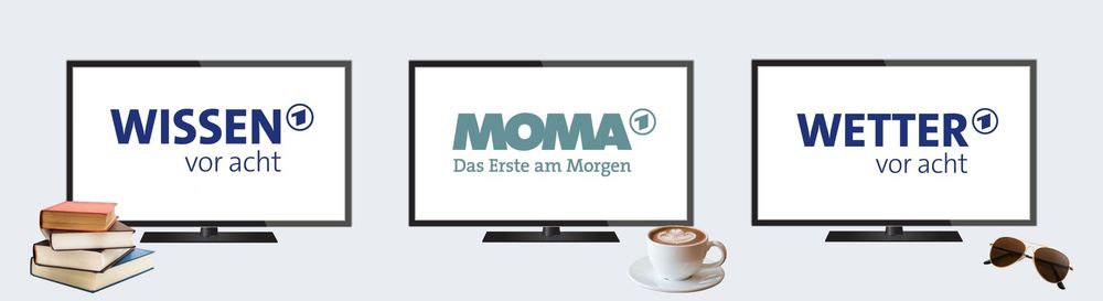 Logos von Wissen vor acht, Wetter vor acht und ARD Morgenmagazin Moma | Bildquelle: ARD Foto Logos von Wissen vor acht, Wetter vor acht und ARD Morgenmagazin Moma